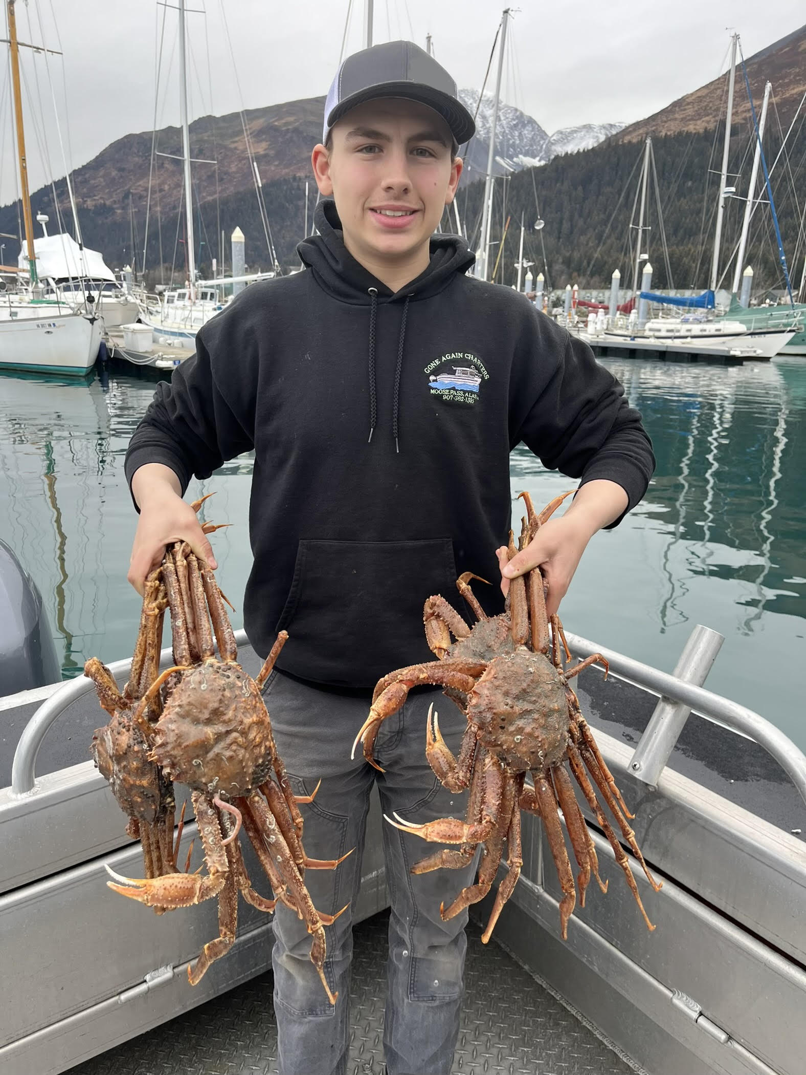 photo casey with crabs
